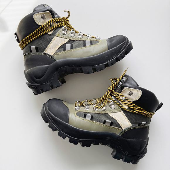 Ganni Green Leather Colorblock Bruna Trekking Hiking Boots Size 7 - Picture 4 of 10